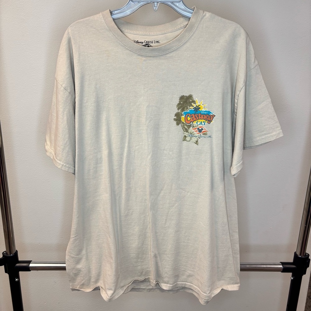 Disney Cruise Line Disneys Castaway Cay Cream Short Sleeve Tee XL